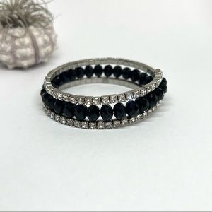 Beautiful Black Rhinestone Warp Bracelet!
